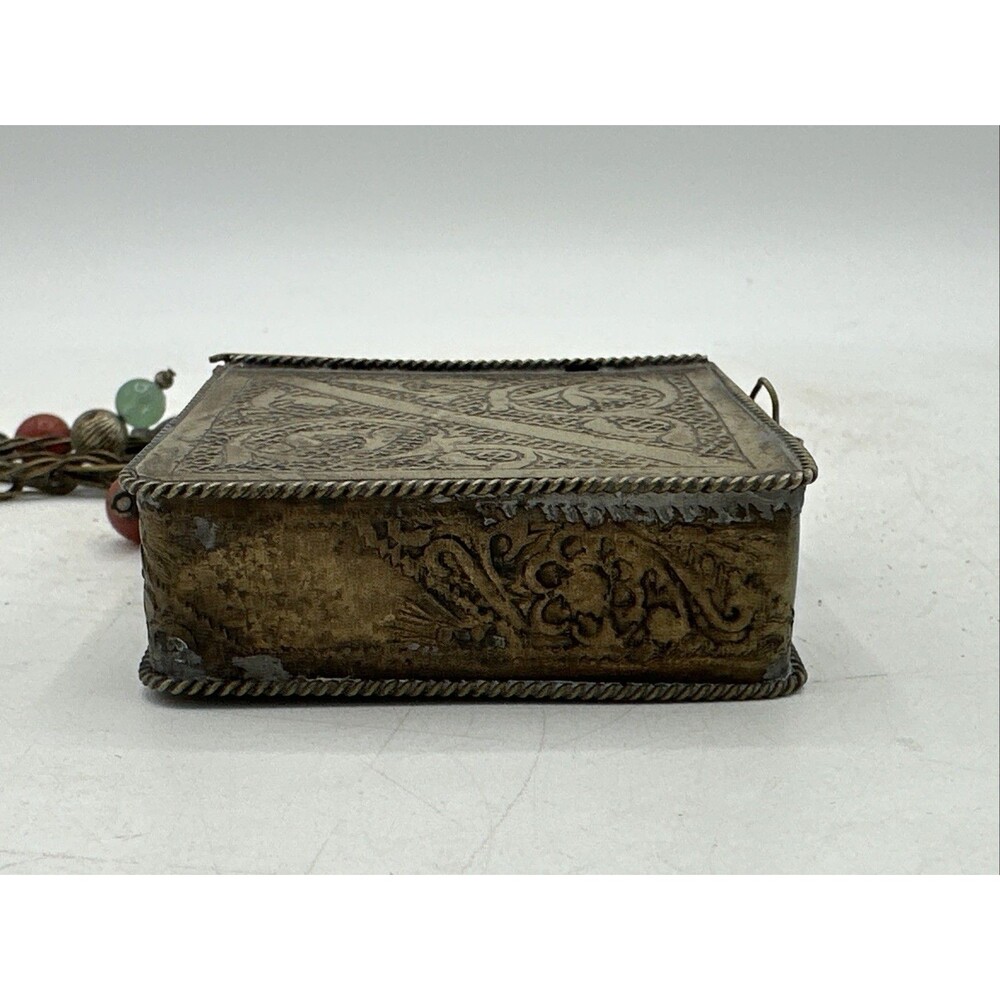 Vintage Prayer Box Holder Necklace Tibetan Beaded Chain Handmade - Picture 8 of 16